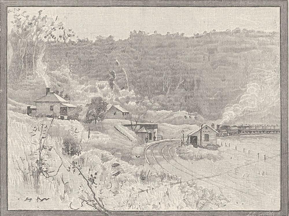 AUSTRALIA. South Queensland. Station, Highfields 1890 old antique print